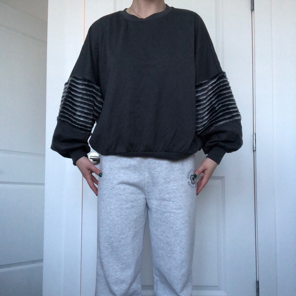 Faux Fur Crew Neck